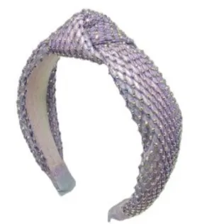 Bari Lynn Crystal Net Knot Headband - Lavender