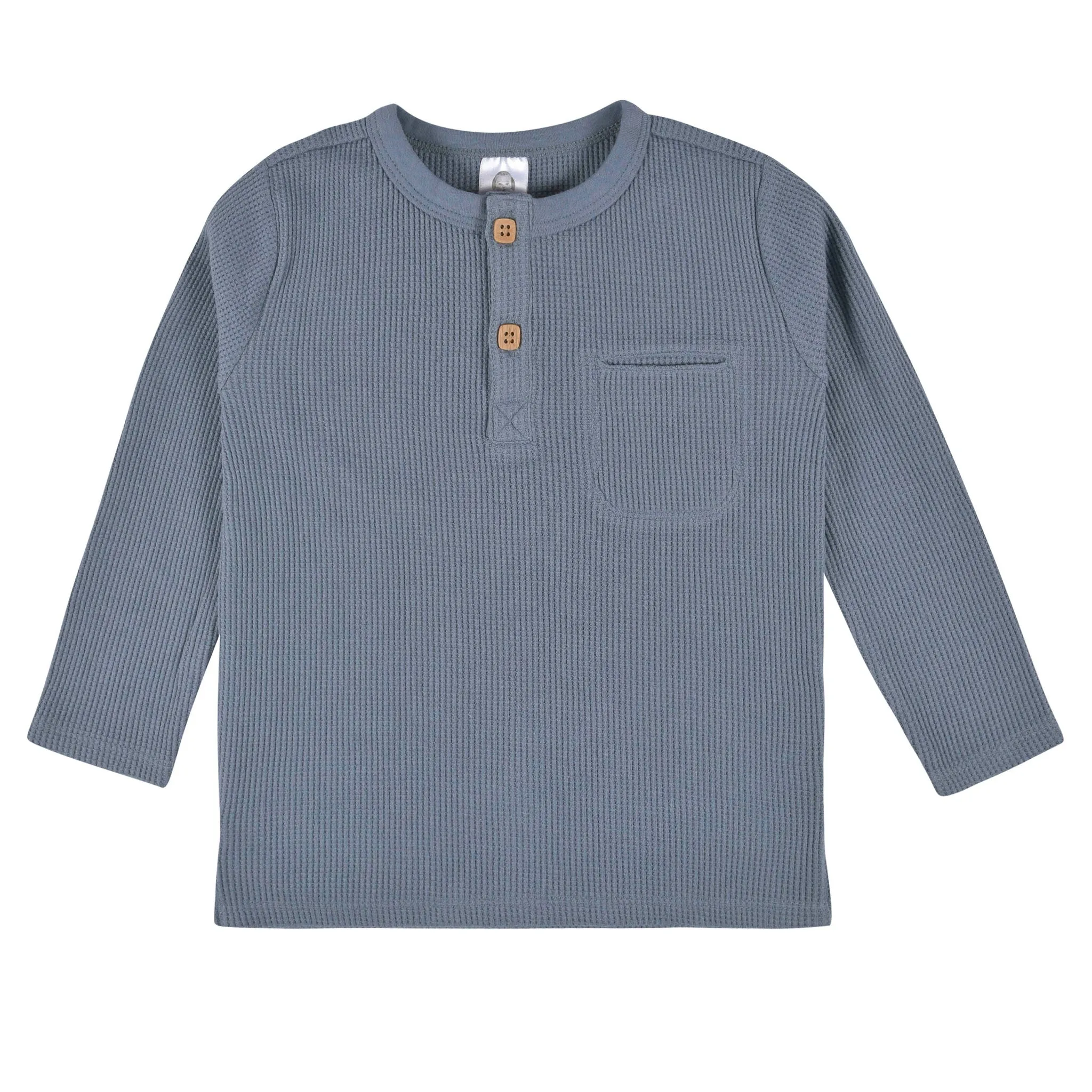 2-Pack Baby & Toddler Boys Gray & Blue Waffle Knit Henleys