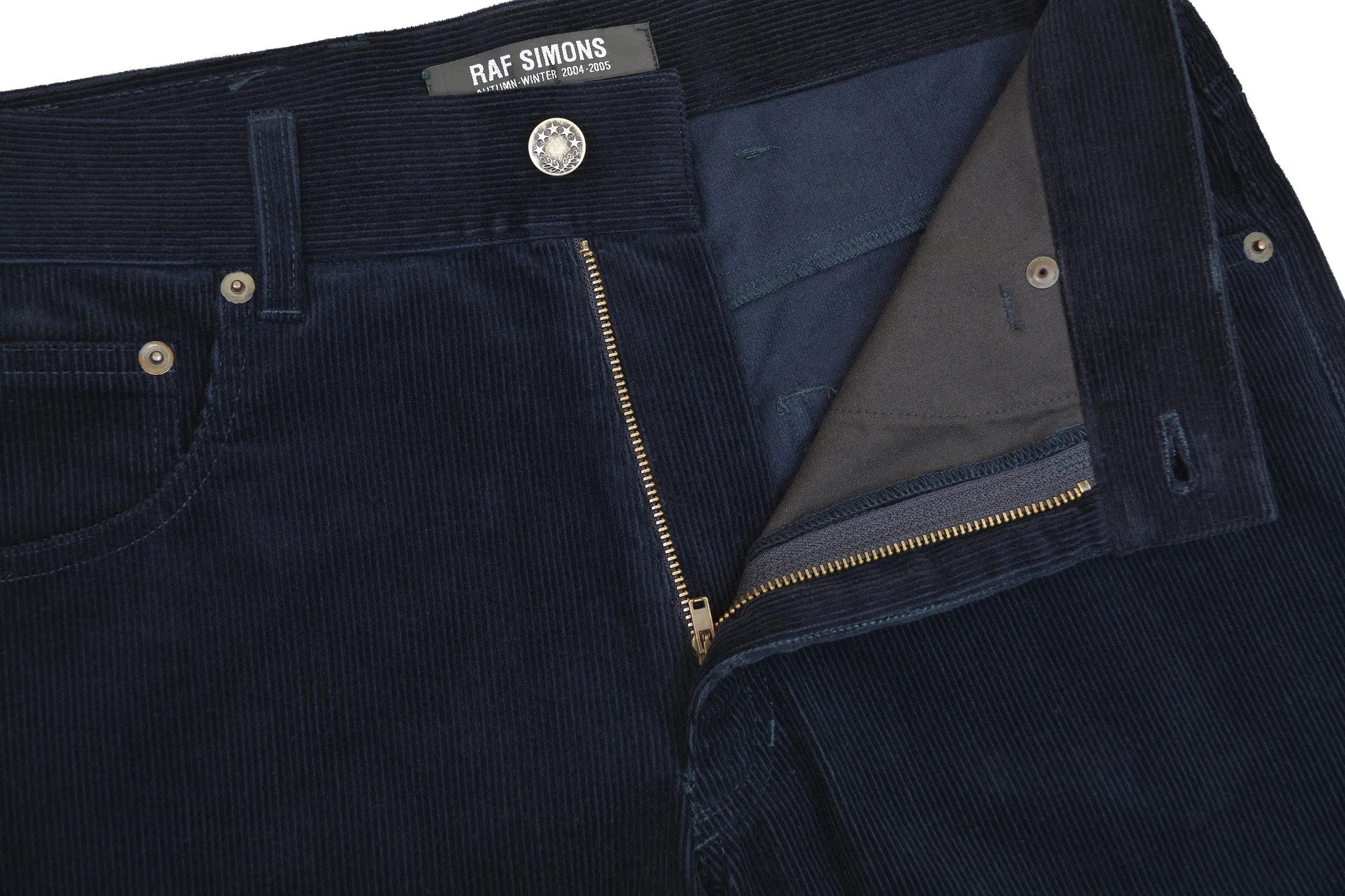 2004 Dark Navy Corduroy Elongated Bootcut Jeans