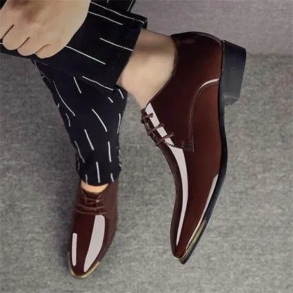 2021 Newly Men's Quality Patent Leather Shoes White Wedding Shoes Size 38-48 Black Leather Soft Man Dress Shoes