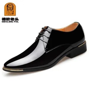 2021 Newly Men's Quality Patent Leather Shoes White Wedding Shoes Size 38-48 Black Leather Soft Man Dress Shoes