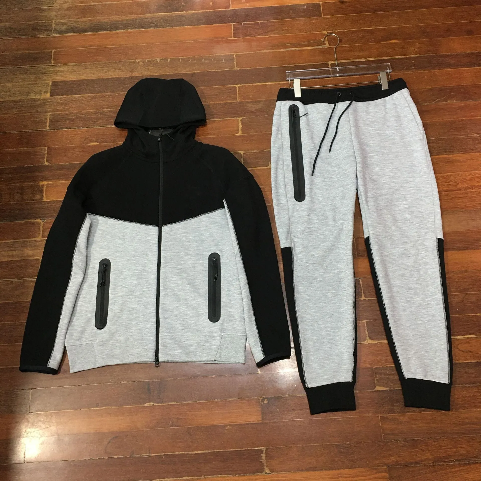 2024 spring and autumn new sports suit men's knitted casual hooded cardigan 922 jacket and 002 sweatpants