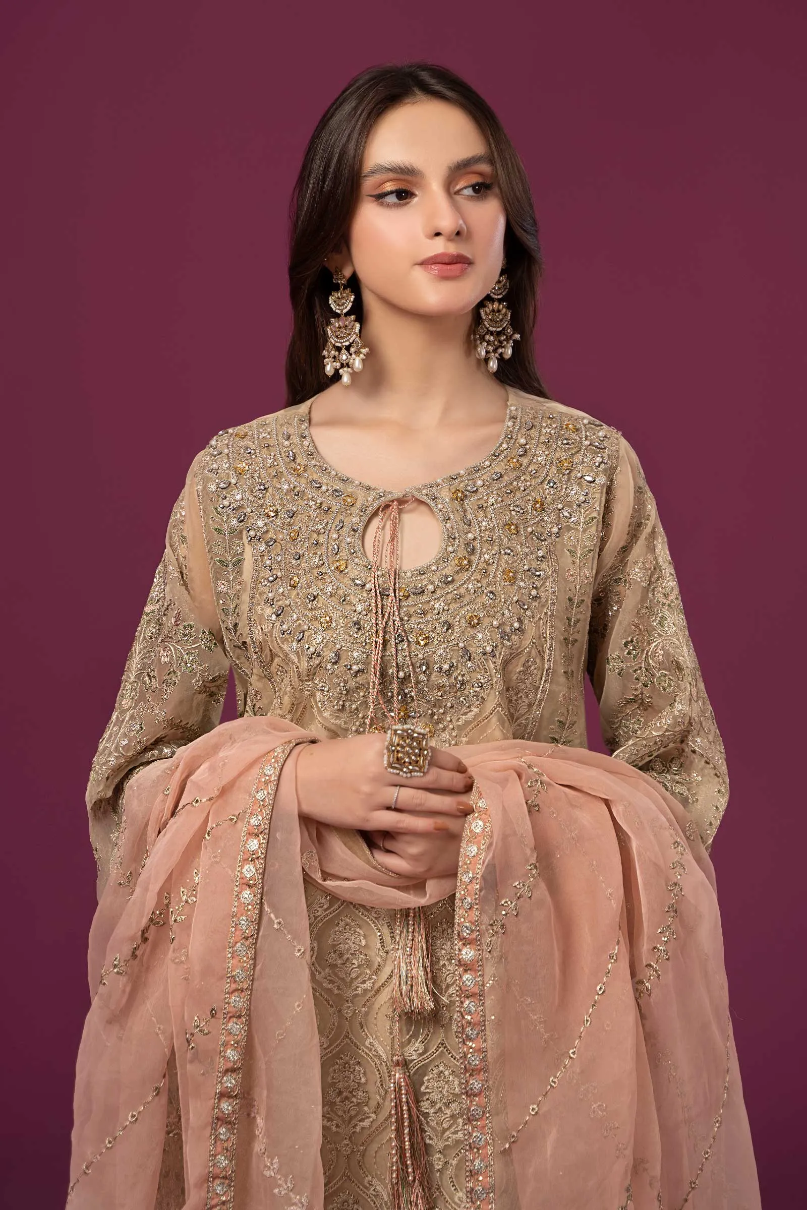 3 Piece Embroidered Organza Suit | SF-EF24-46