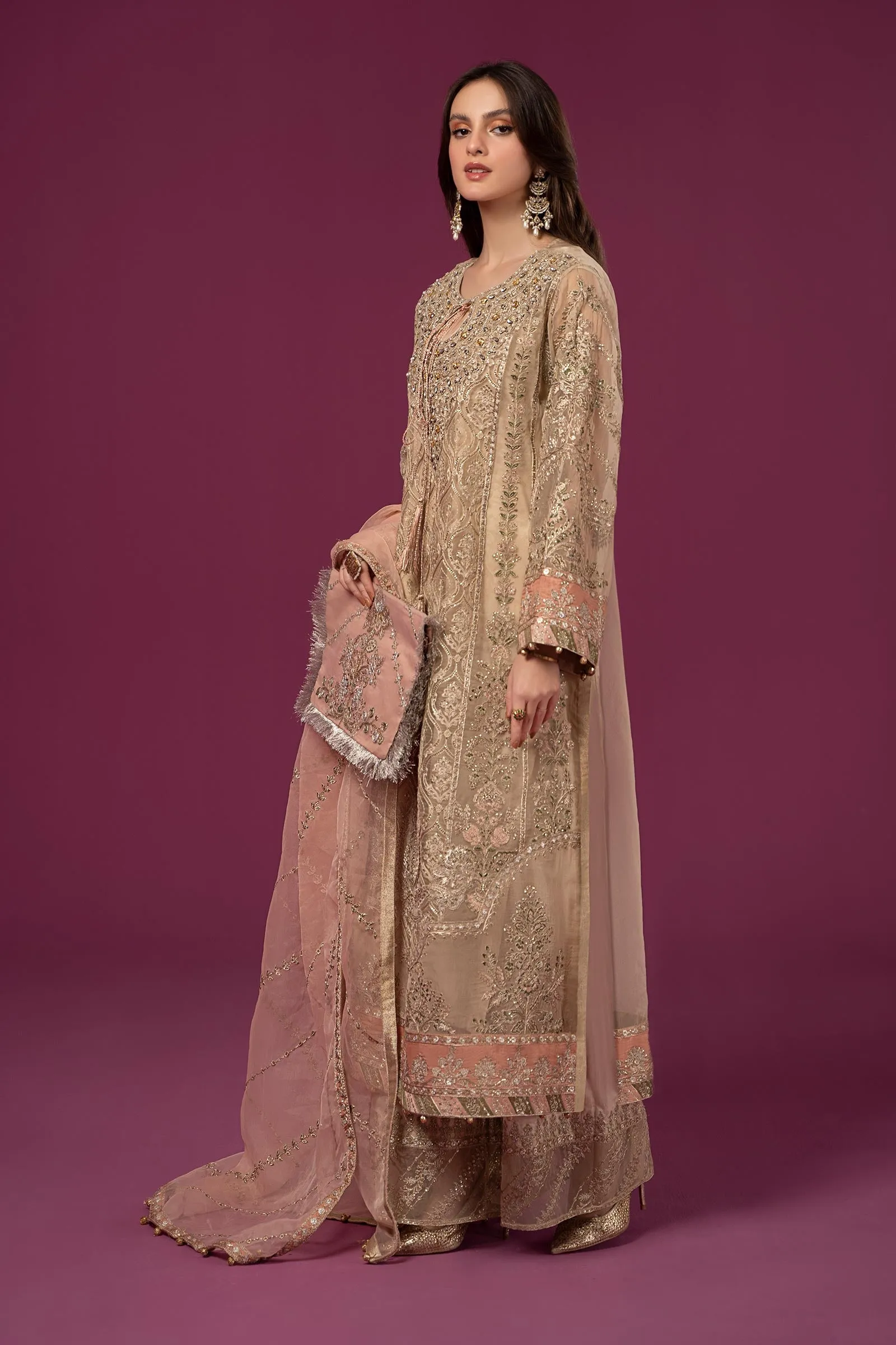 3 Piece Embroidered Organza Suit | SF-EF24-46