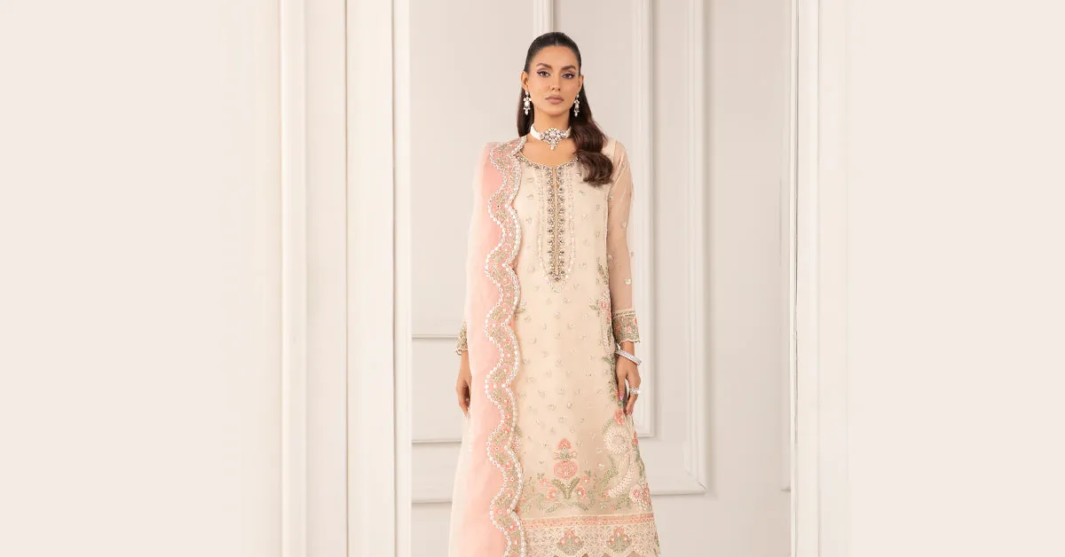 3 Piece Embroidered Organza Suit | SF-EF24-76