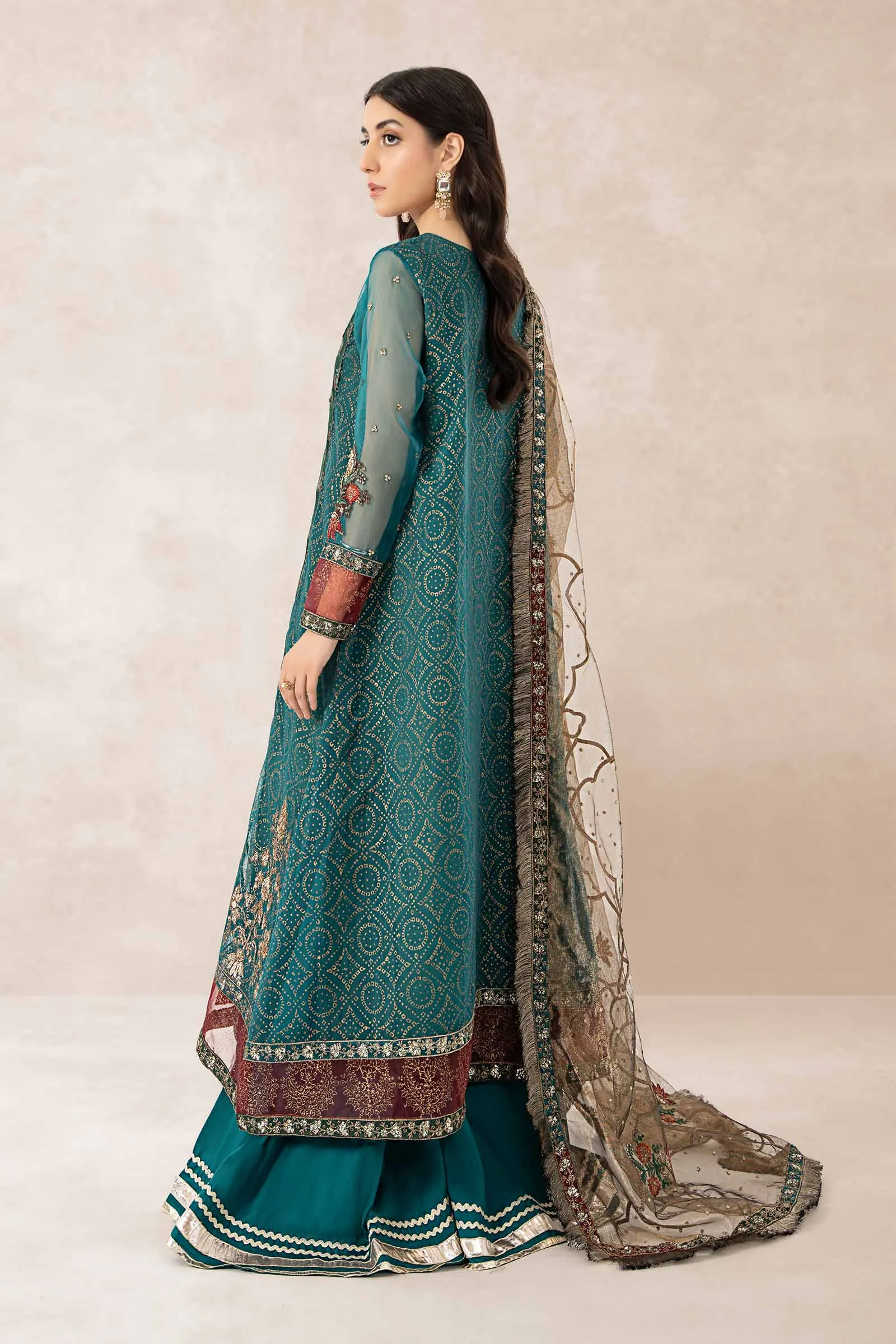 3 Piece Printed Organza Suit | SF-PF24-06