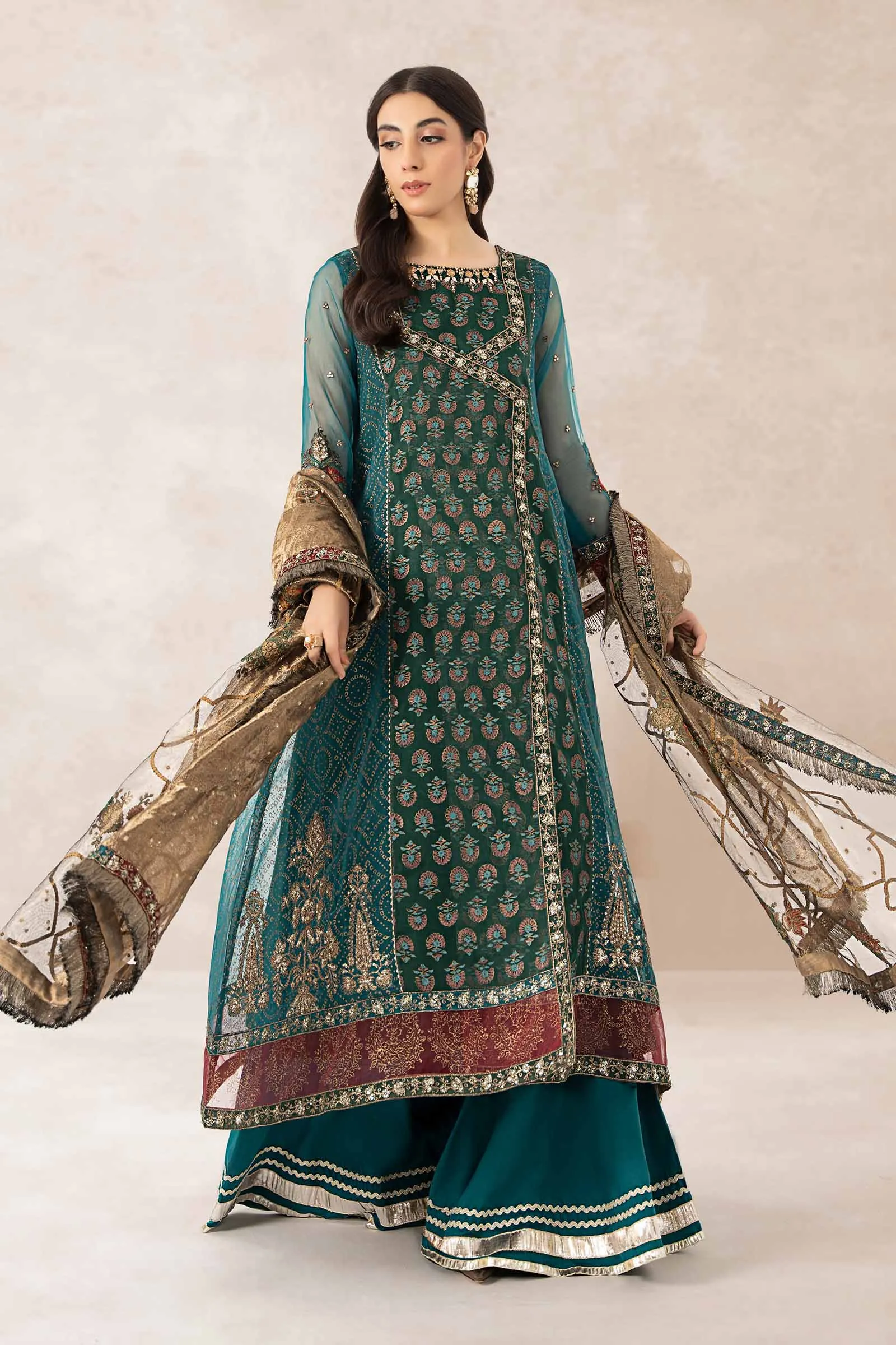 3 Piece Printed Organza Suit | SF-PF24-06