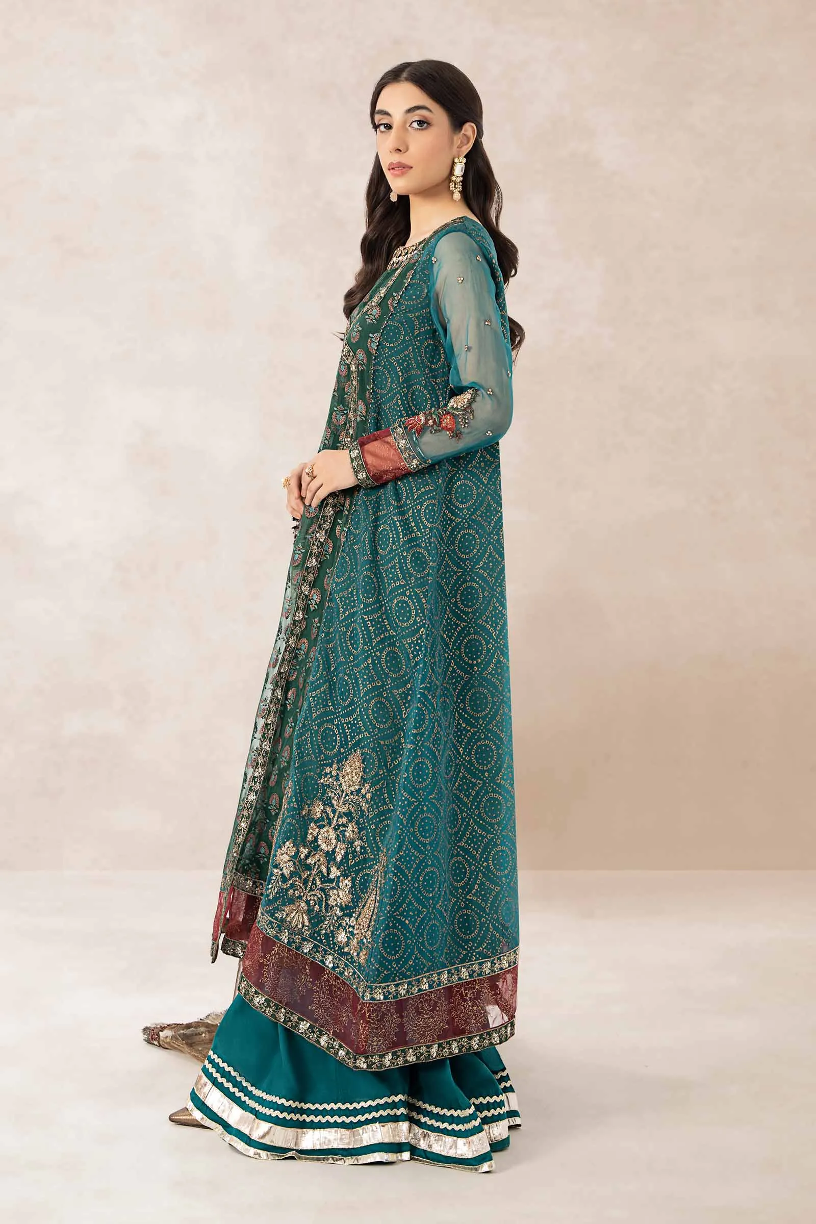 3 Piece Printed Organza Suit | SF-PF24-06