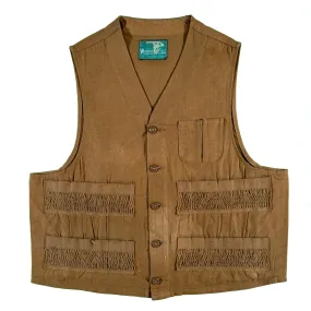 60s Dark Tan Canvas Hunting Vest- S