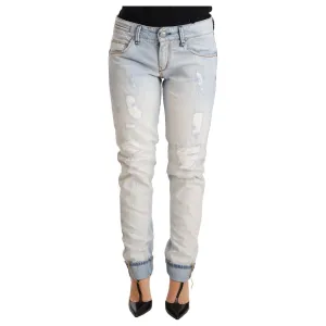 Acht Chic Light-Blue Folded Hem Denim Jeans