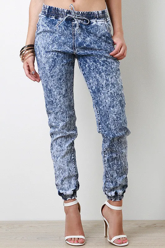 Acid Wash Jogger Pants