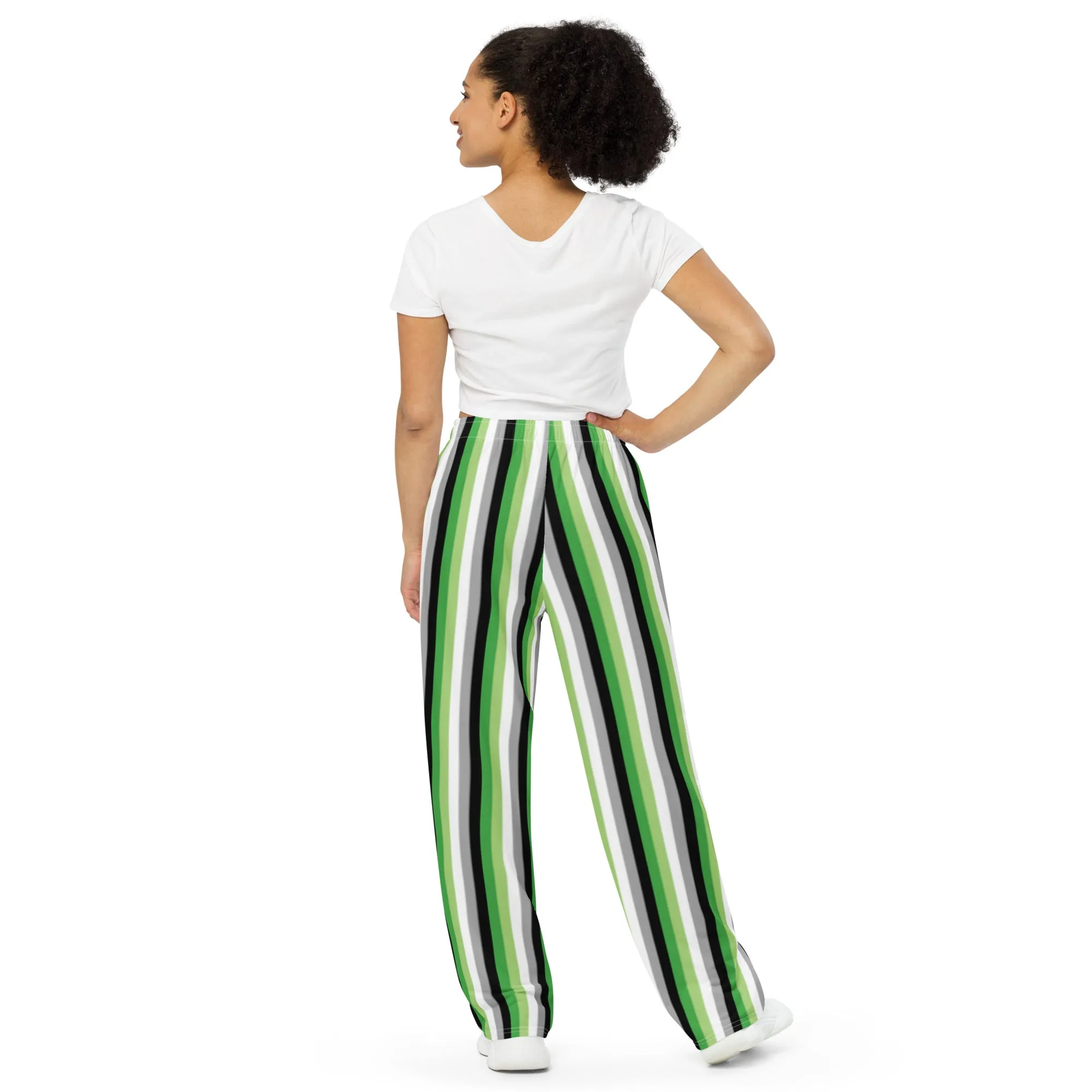 Agender Pride Flag Wide-Leg Pants