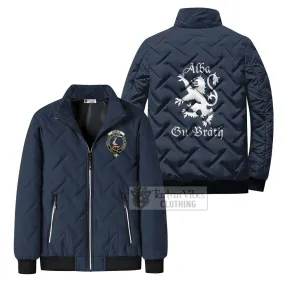 Ainslie Family Crest Padded Cotton Jacket Lion Rampant Alba Gu Brath Style