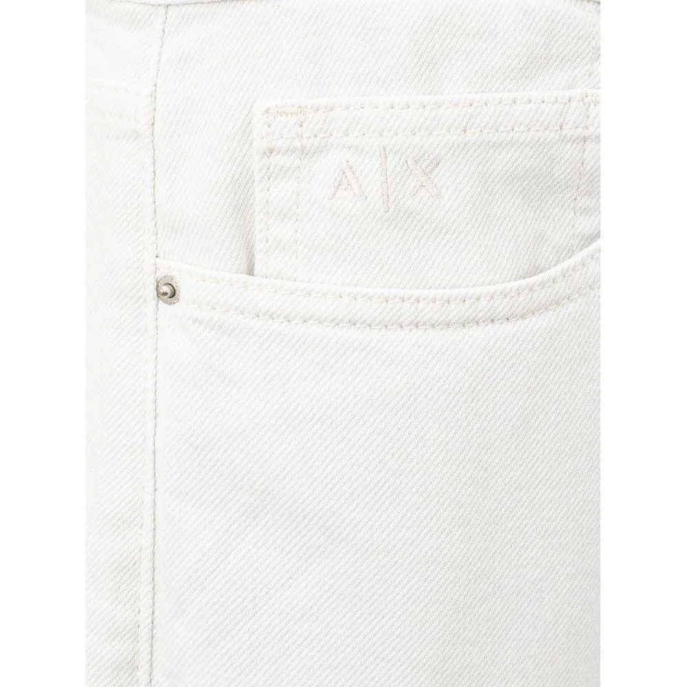 Armani Exchange Elegant White Cotton Trousers