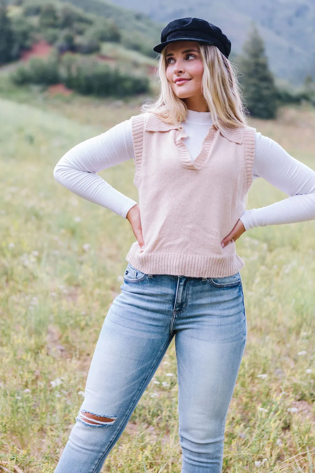 Atwood Sweater Vest // Powder White