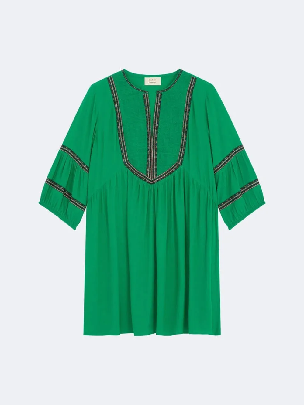 BA&SH Tale Embroidered Crepe Mini Dress