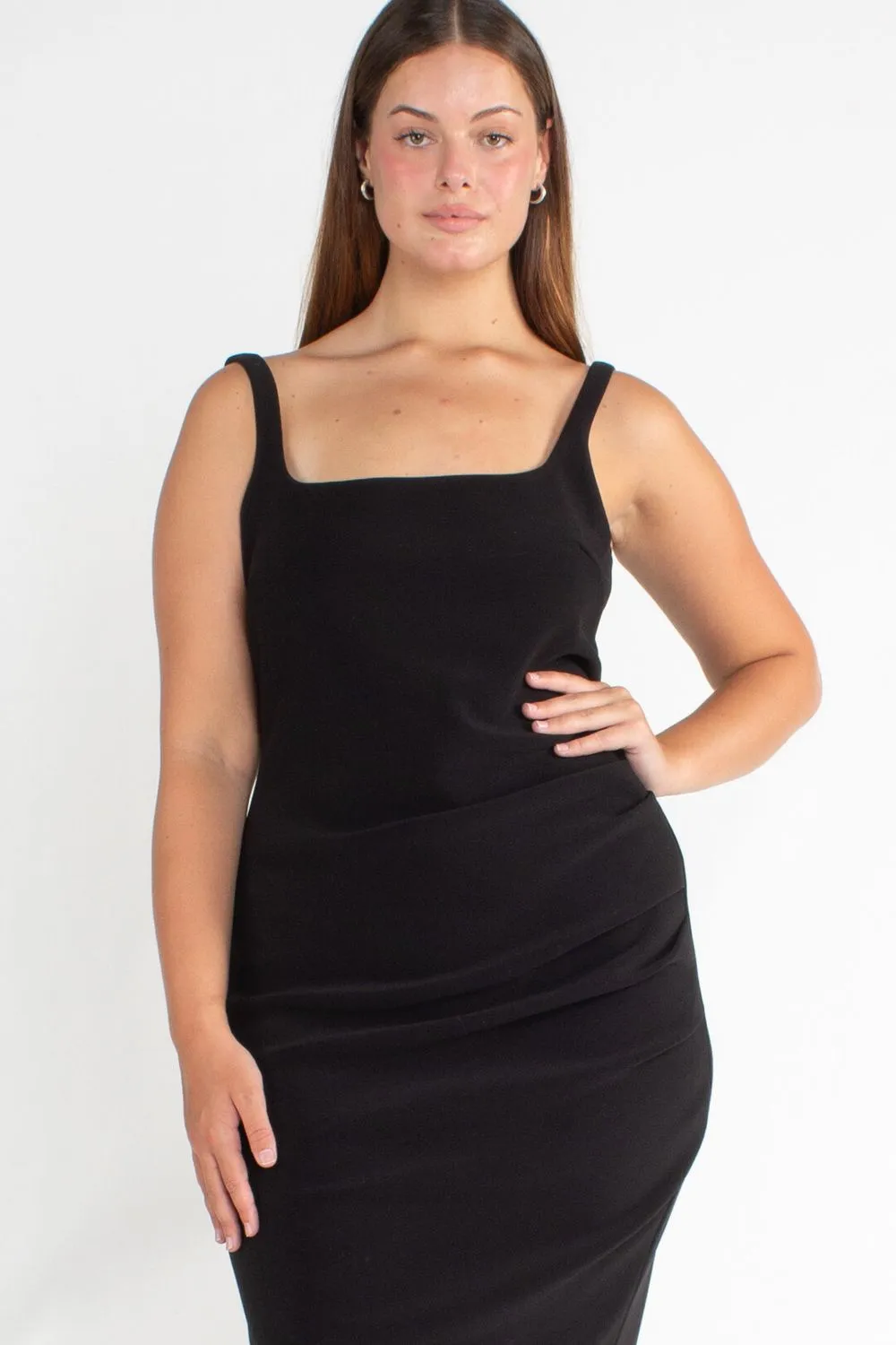 Be Mine Square Neck Dress Black