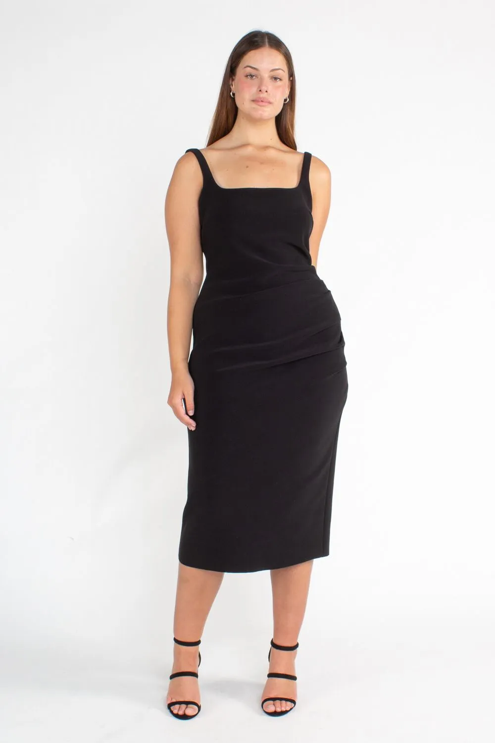 Be Mine Square Neck Dress Black