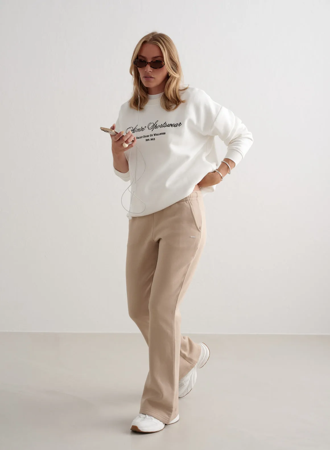 Beige Flare Sweatpants