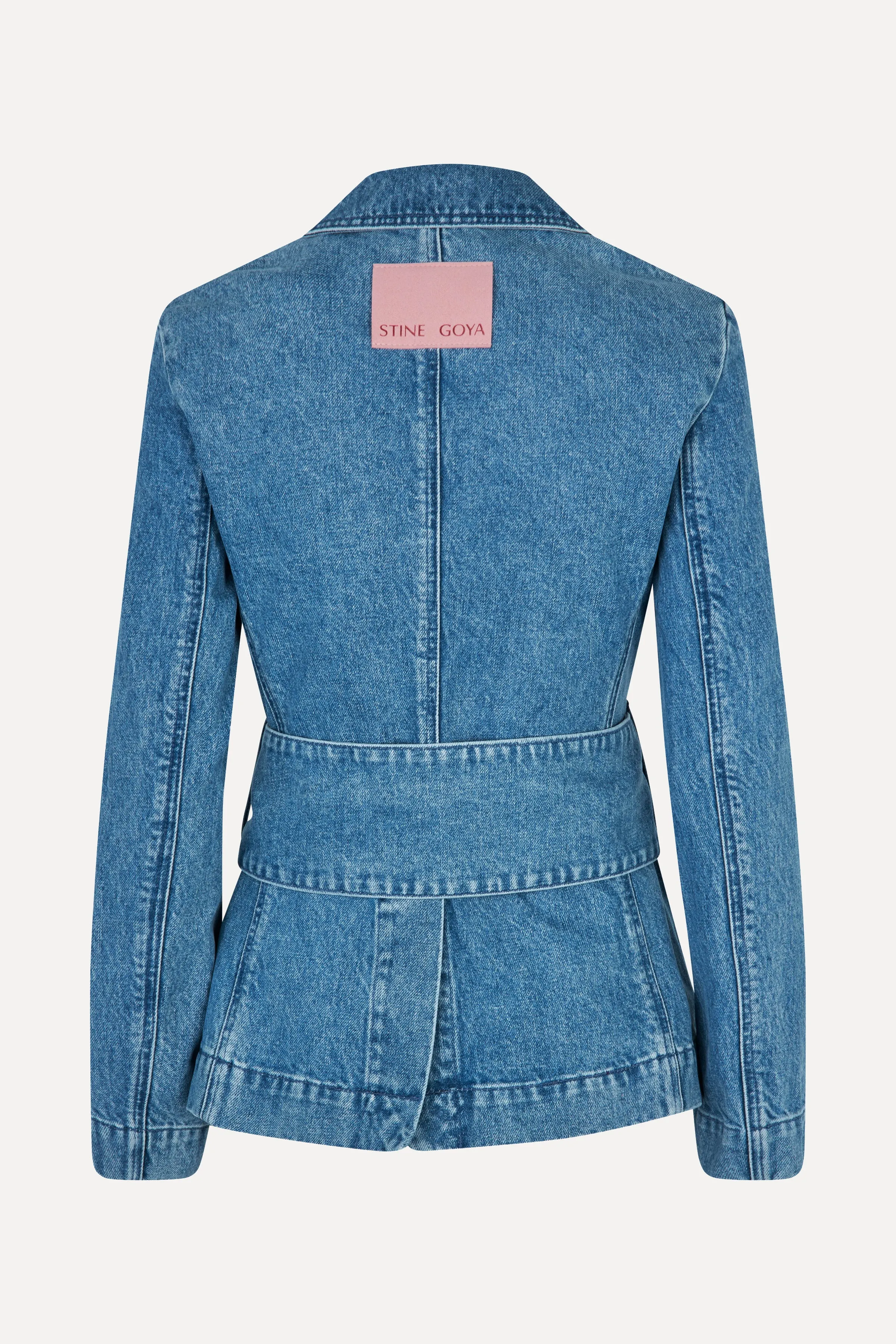 Belted Tailored Jacket - Denim Blue