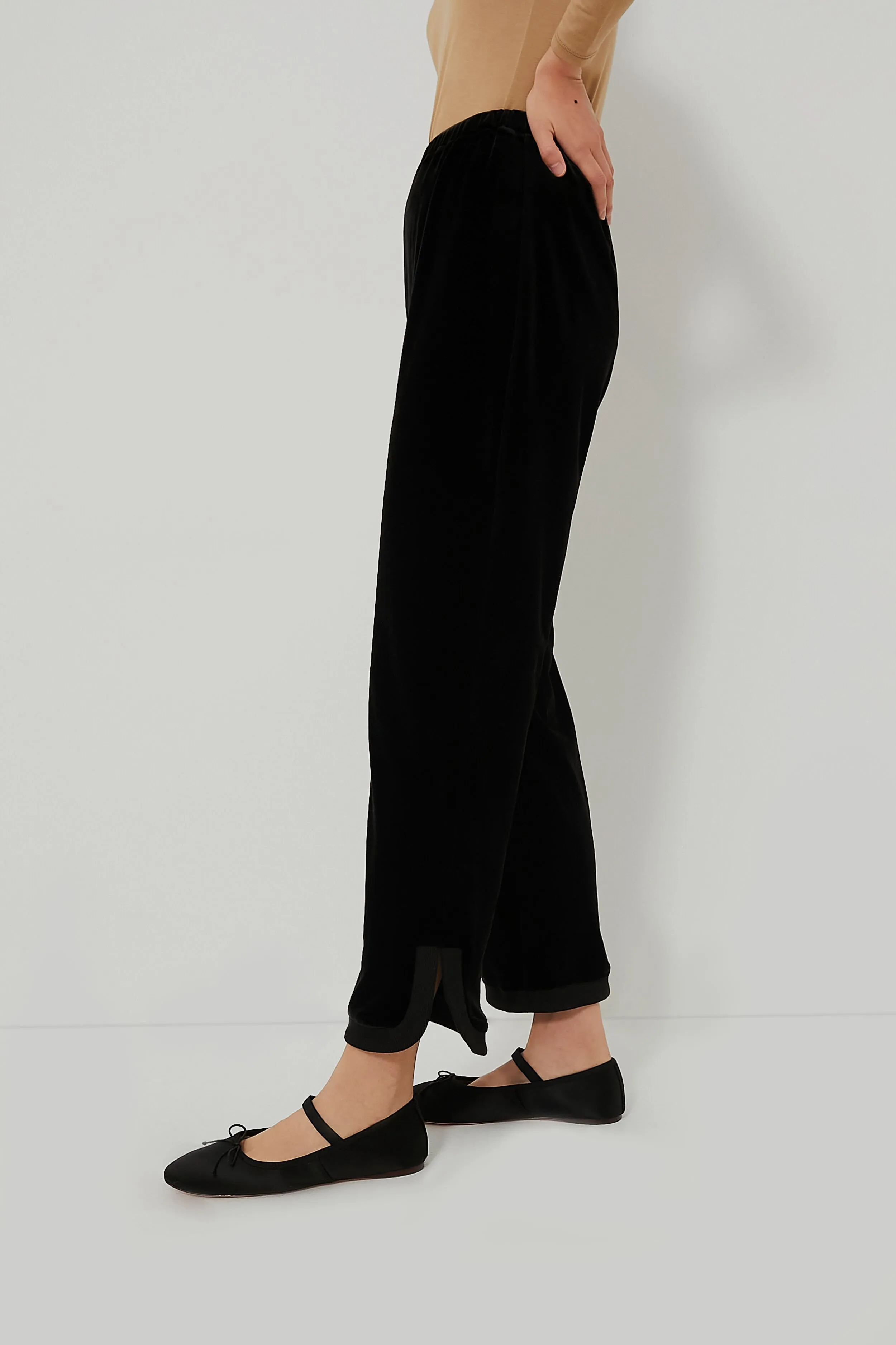 Black Velour Jojo Pants