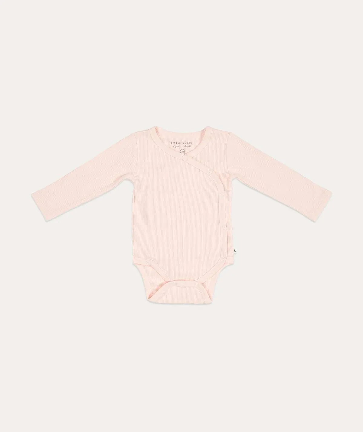 Bodysuit Wrap Long Sleeves Rib - Pink