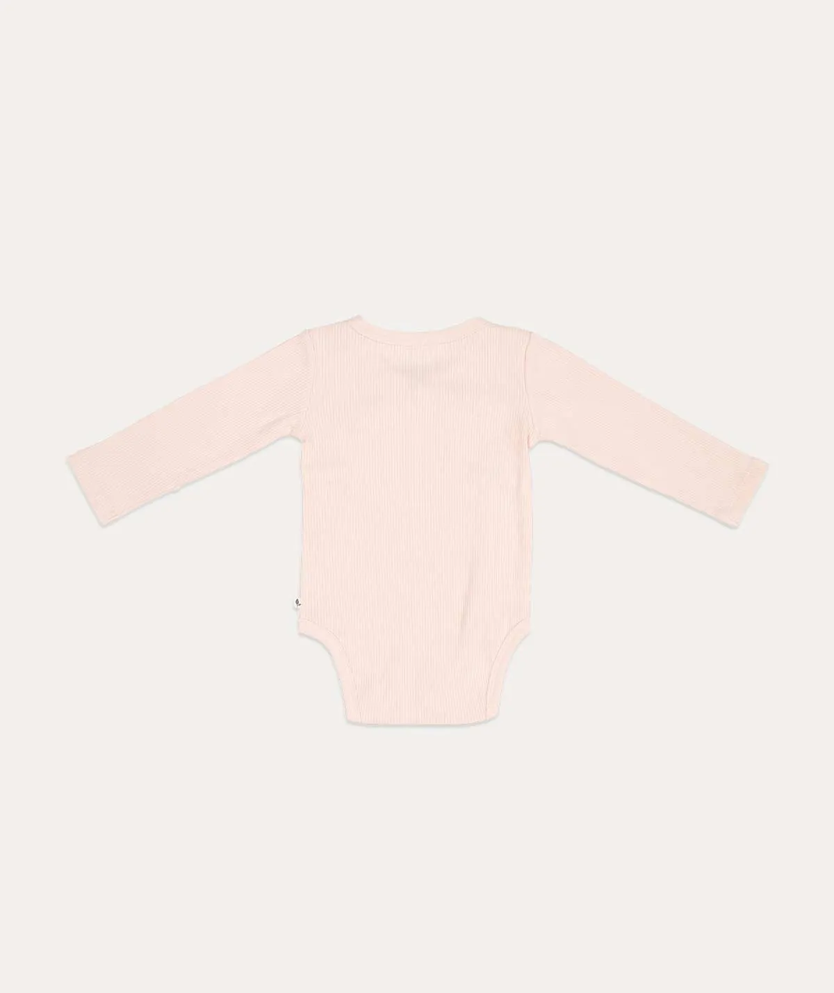 Bodysuit Wrap Long Sleeves Rib - Pink