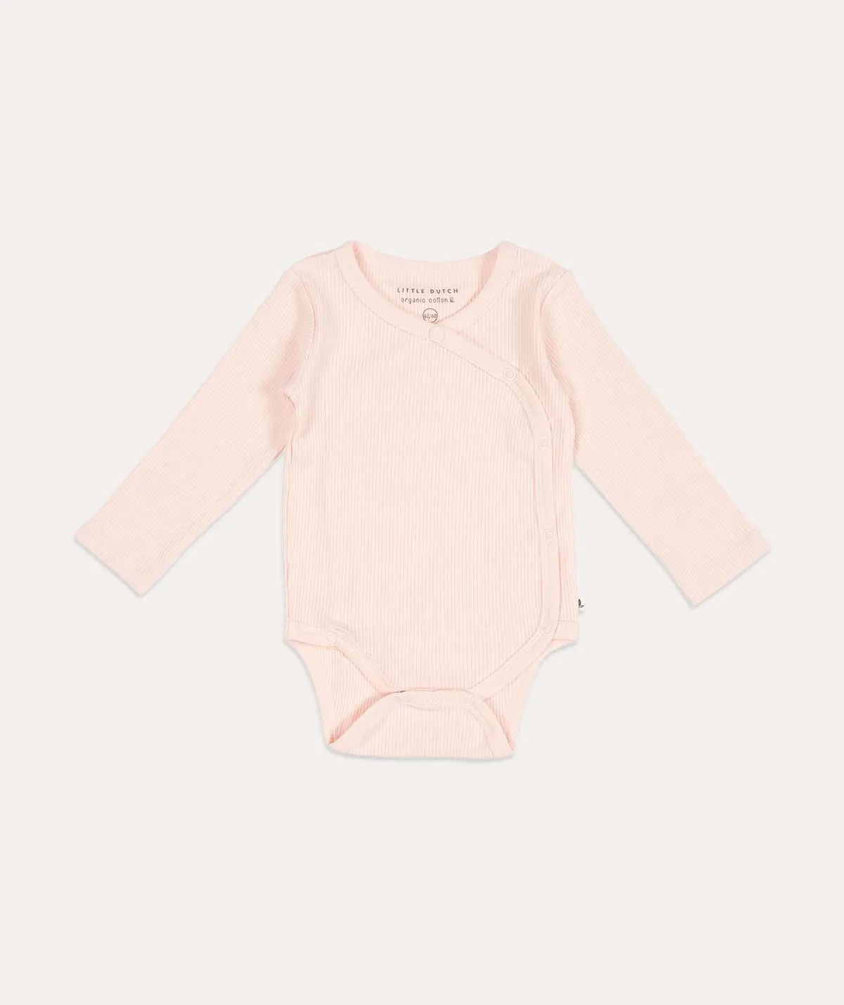 Bodysuit Wrap Long Sleeves Rib - Pink