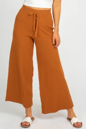 CARAMEL RIB KNIT PANTS