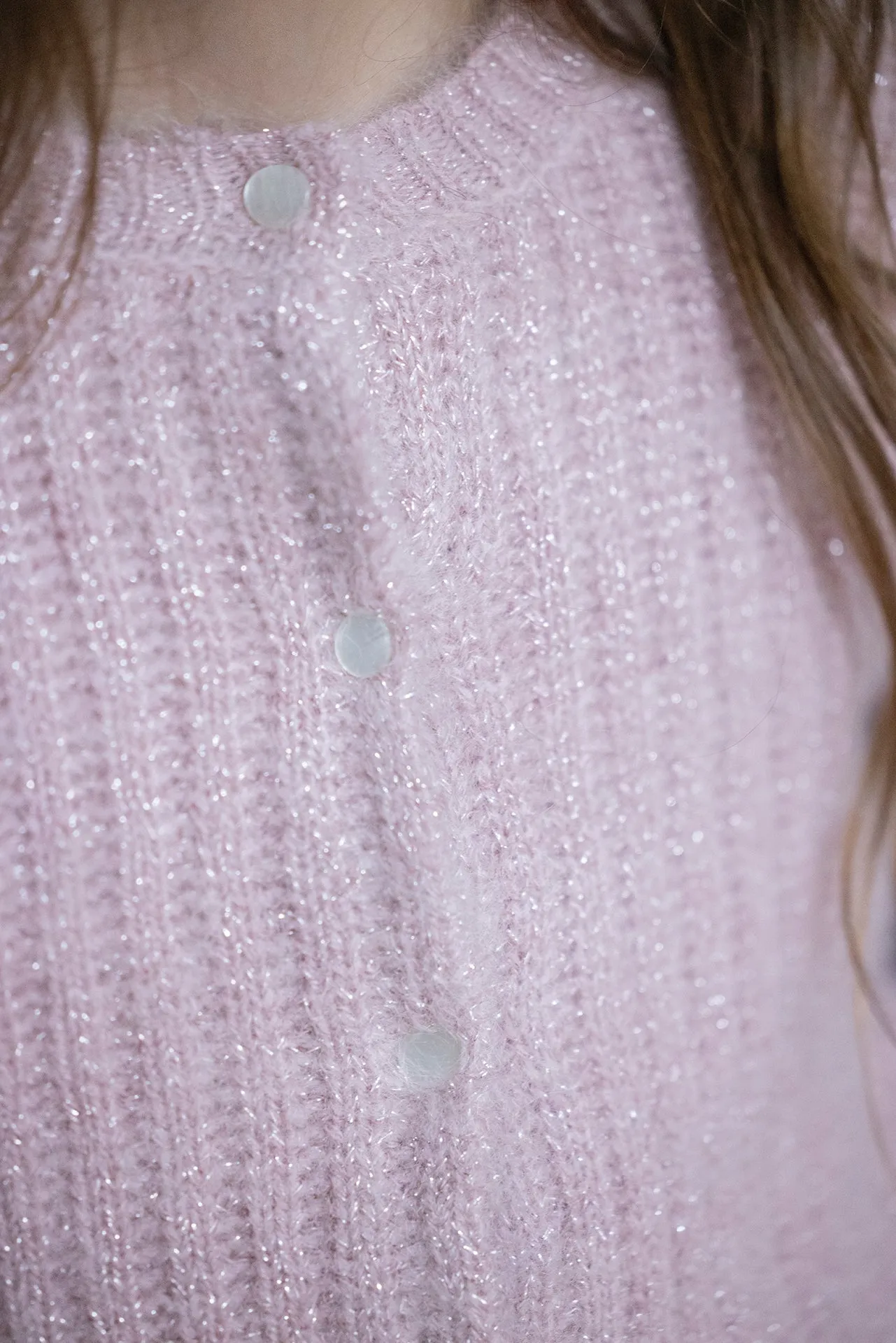 Cardigan - Rose en mohair