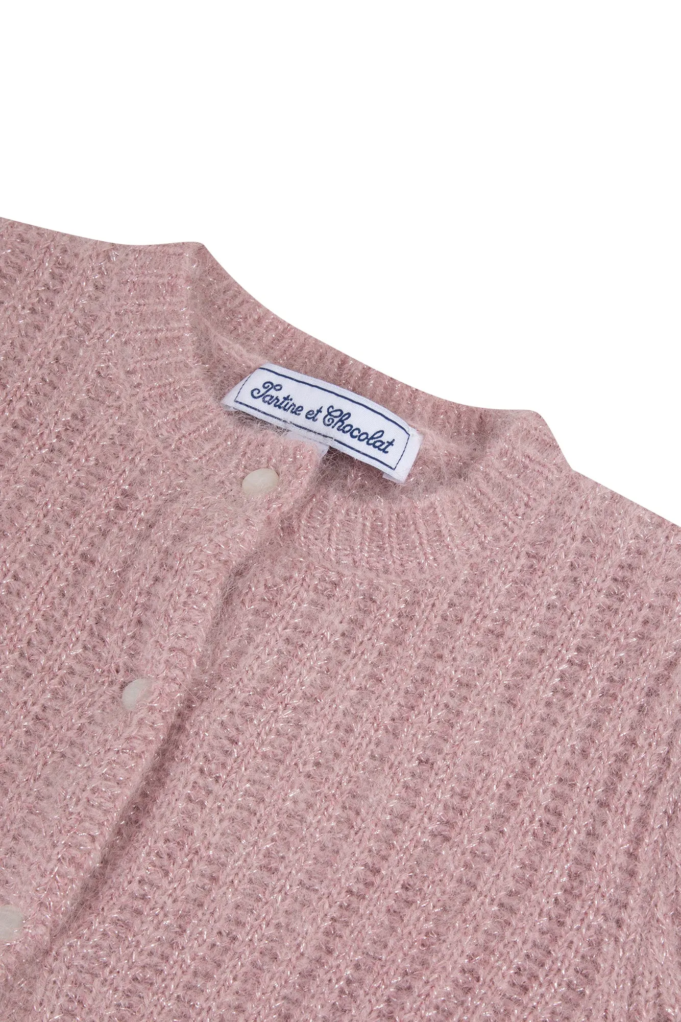 Cardigan - Rose en mohair