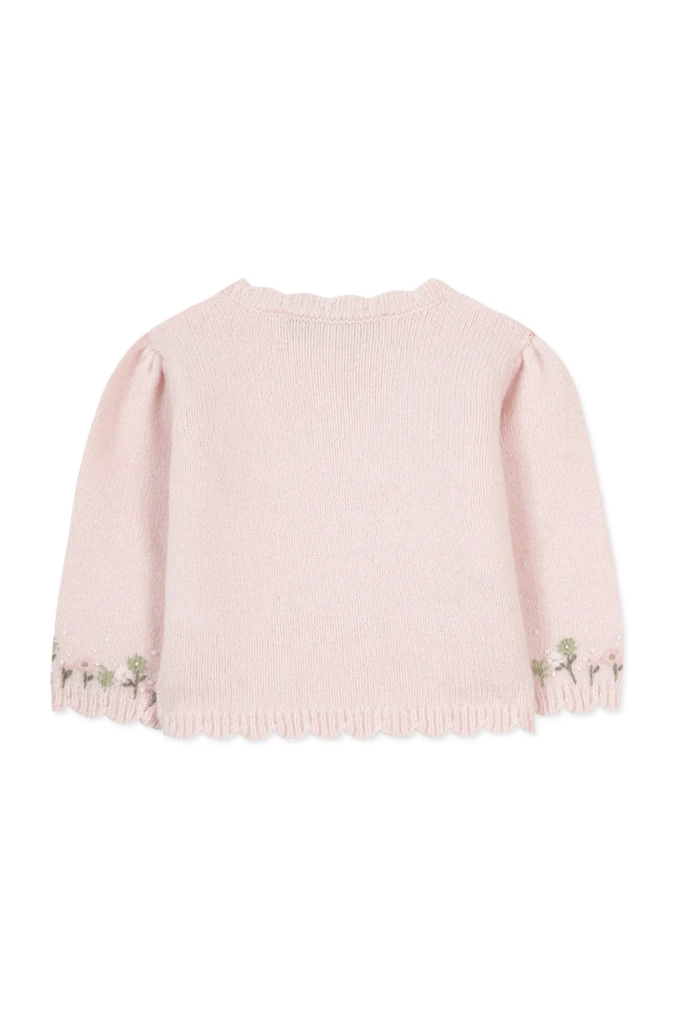 Cardigan - Rose pâle broderie fleurie