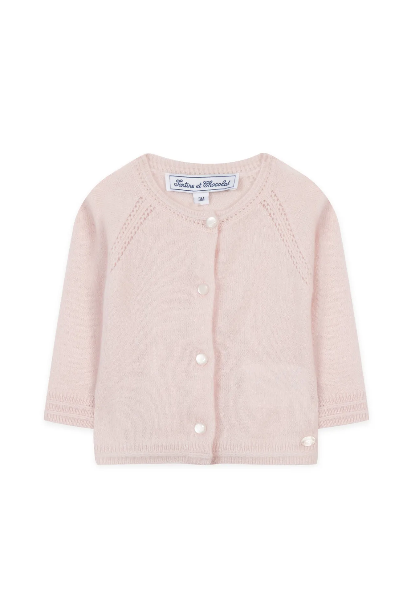 Cardigan - Rose pâle cachemire