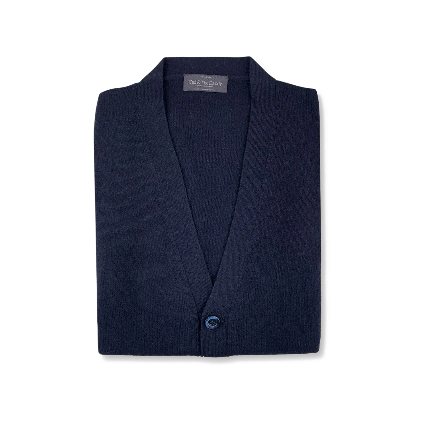 Cashmere Sleeveless Cardigan in Navy Blue