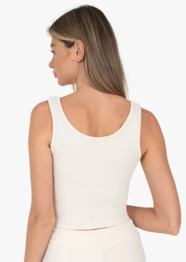 Cloudsoft Rib Lounge Tank Cream