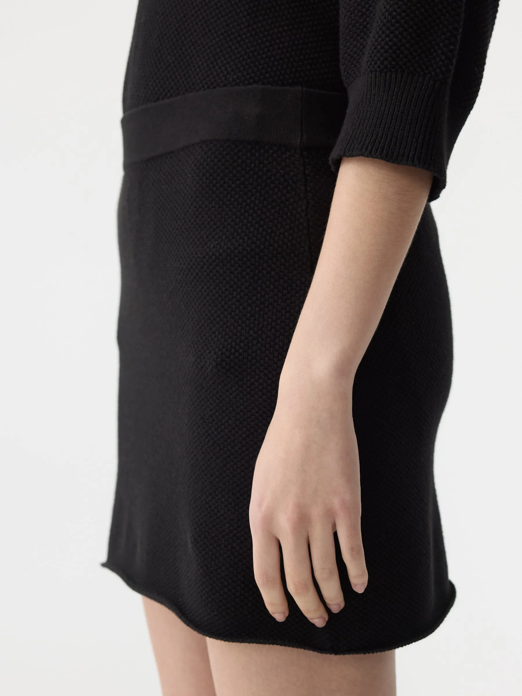 combed cotton pique knit skirt