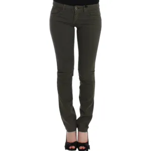 Costume National Chic Green Slim Leg Designer Jeans