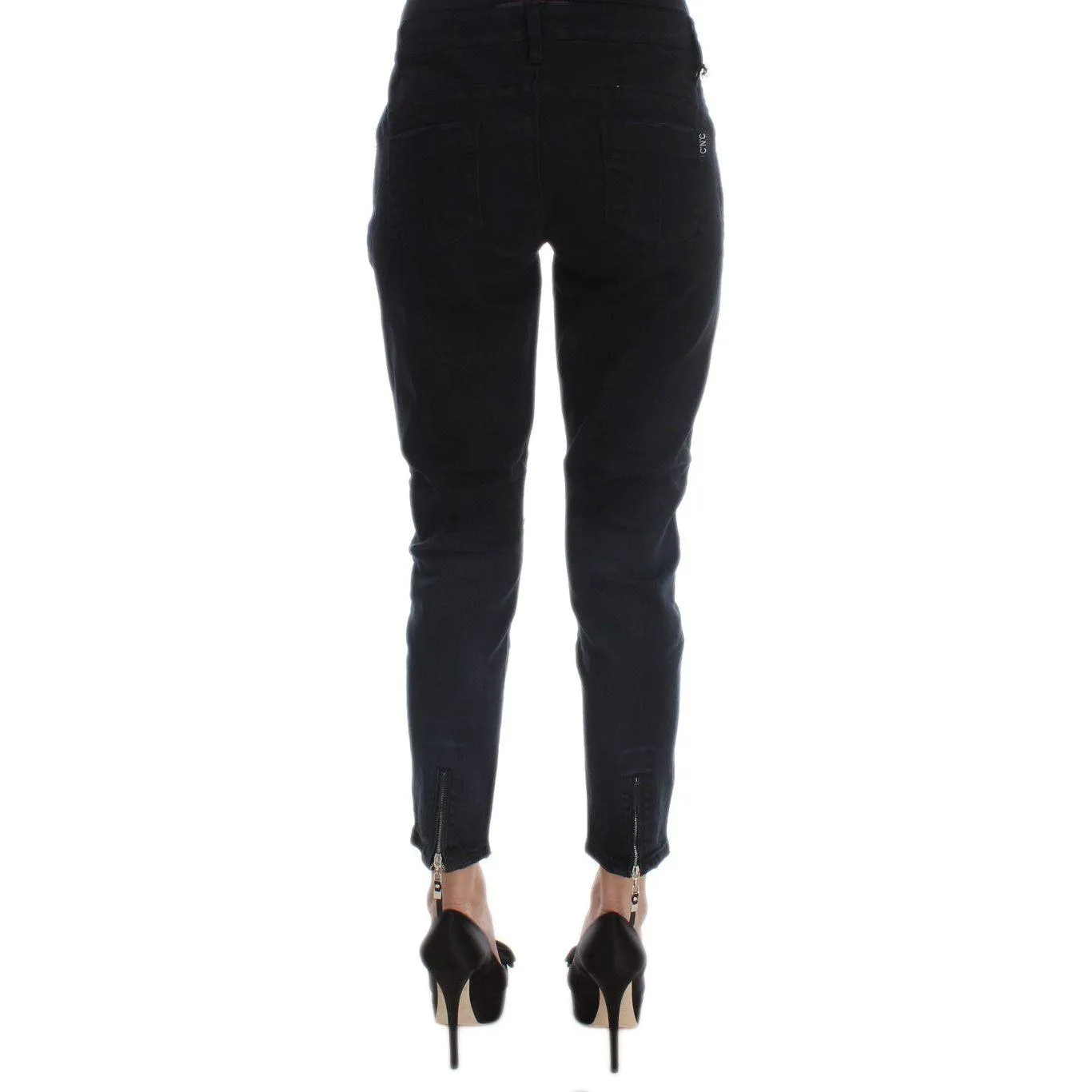 Costume National Sleek Slim Fit Black Denim Jeans