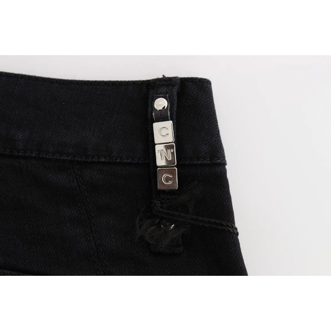 Costume National Sleek Slim Fit Black Denim Jeans