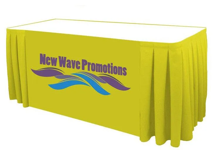 Custom Printed Table Skirt Box Pleat - All Over Print