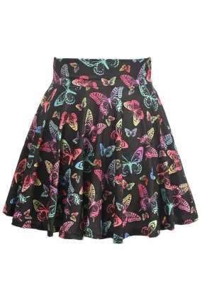 Daisy Corsets Butterfly Print Stretch Lycra Skirt