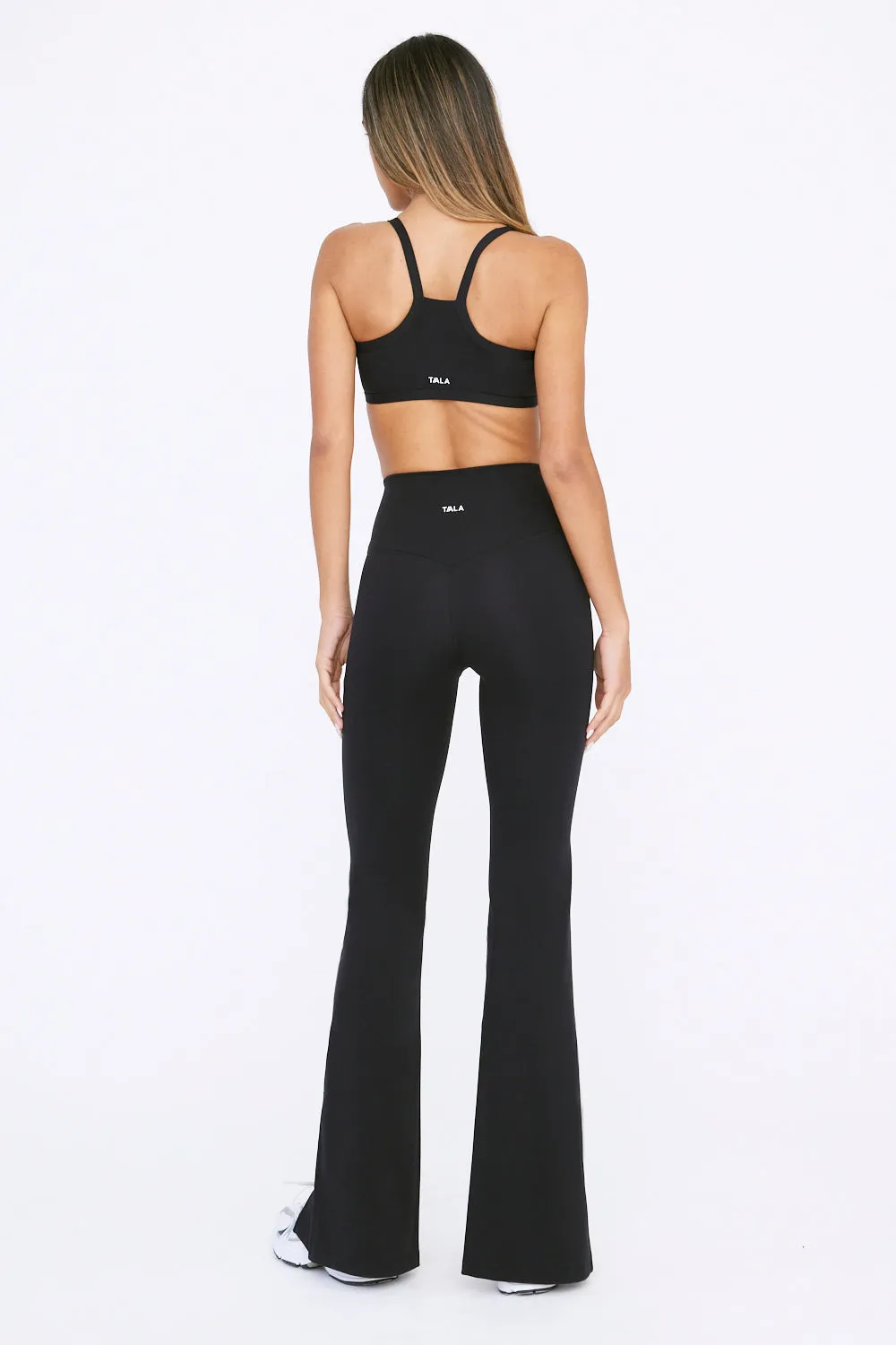 DAYFLEX HIGH WAISTED SPLIT HEM FLARED YOGA PANT - SHADOW BLACK