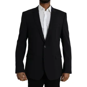 Dolce & Gabbana Black MARTINI Single Breasted Coat Blazer