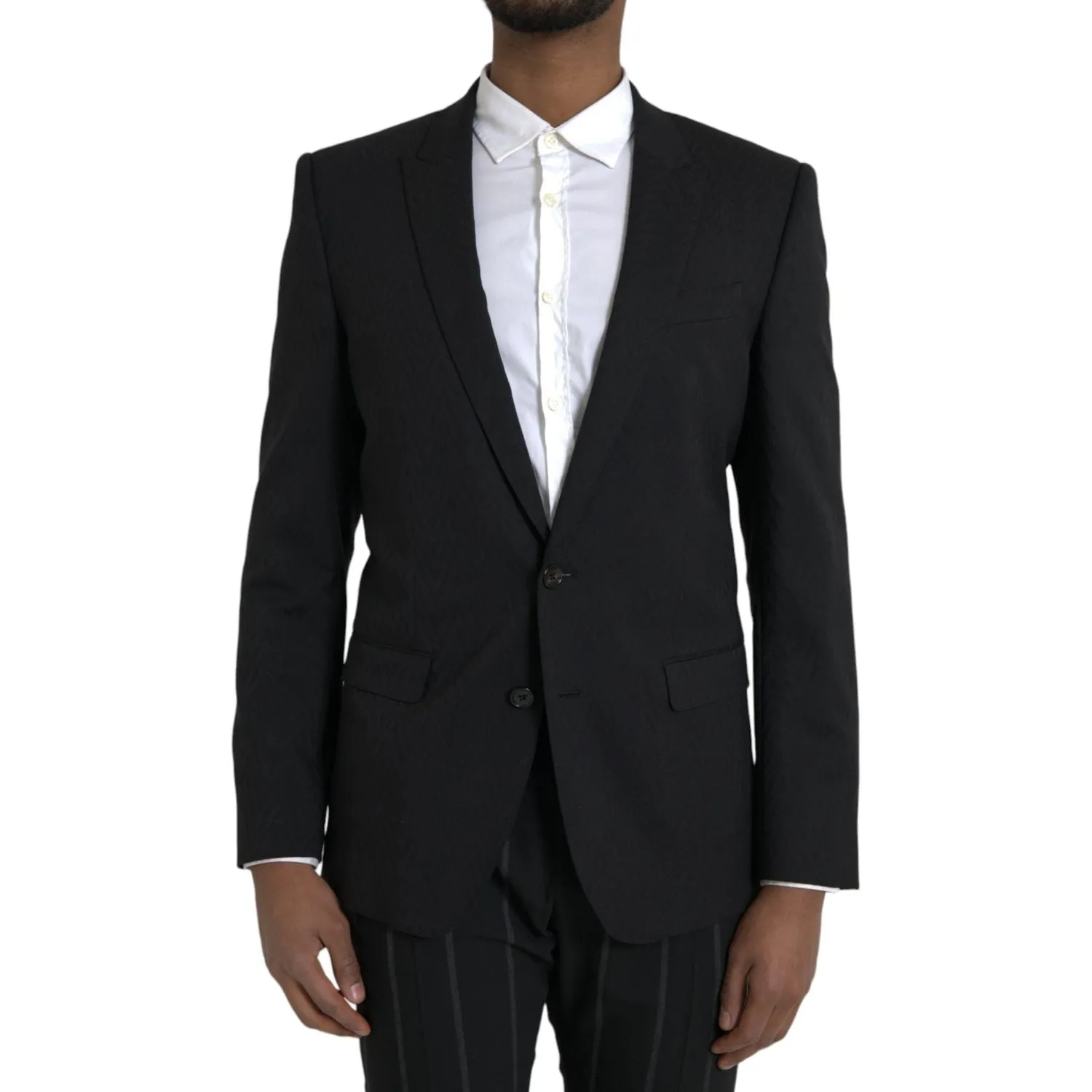 Dolce & Gabbana Black MARTINI Slim Fit Jacket Coat Blazer