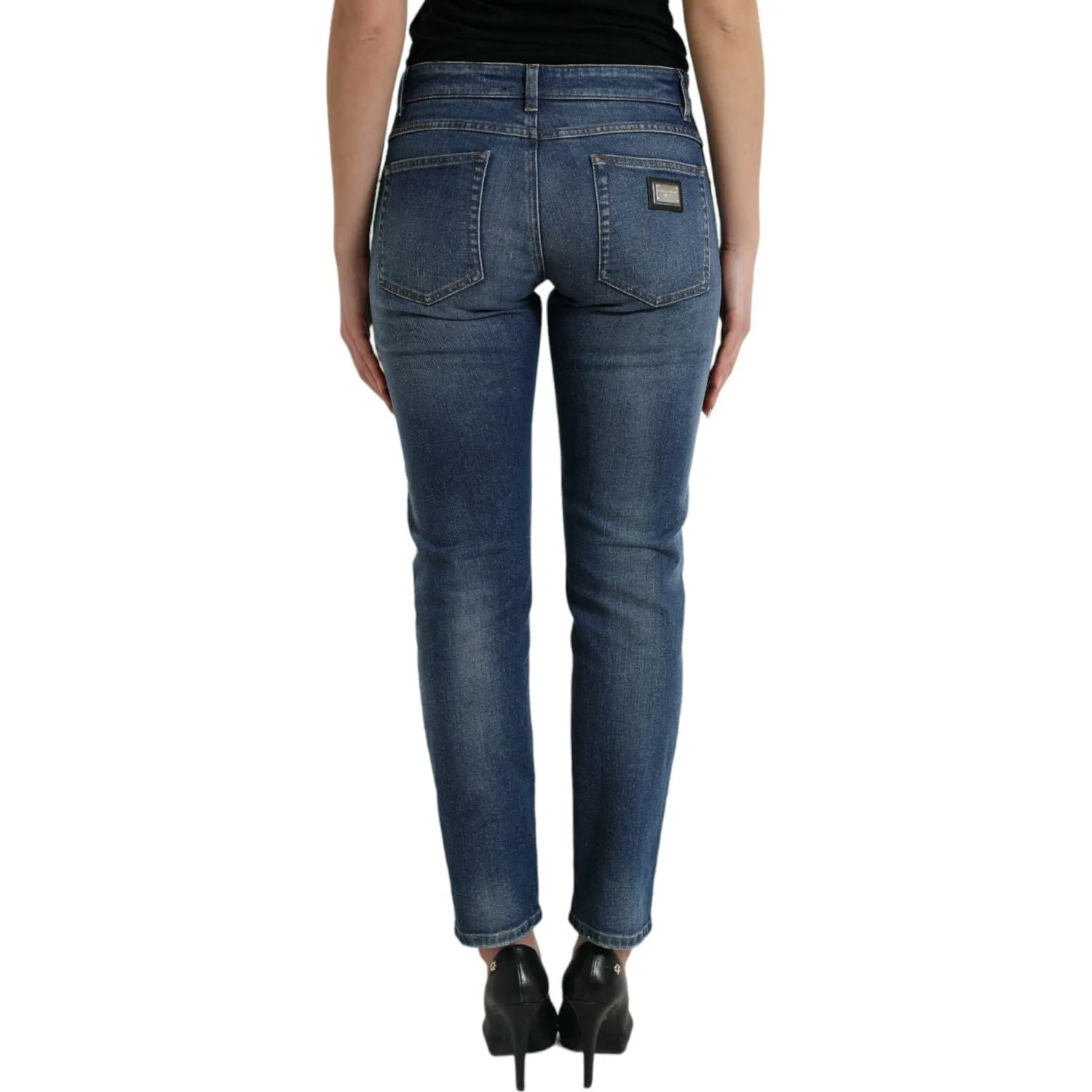 Dolce & Gabbana Chic Boyfriend Mid-Waist Stretch Jeans