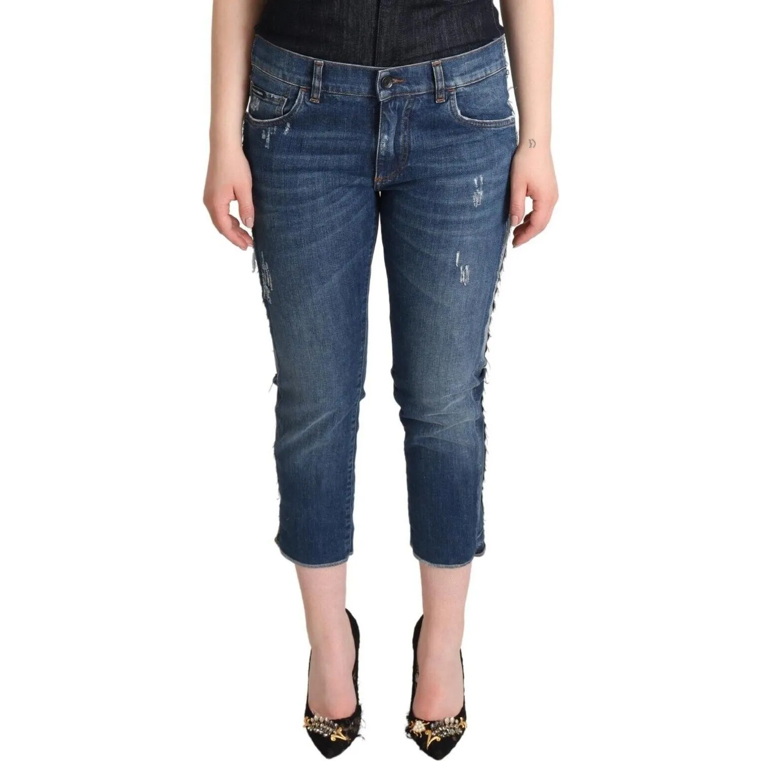 Dolce & Gabbana Elegant Mid-Waist Cropped Denim