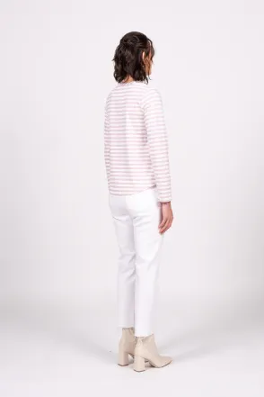 Emilia Top Long Sleeve - Violet Marle Stripe