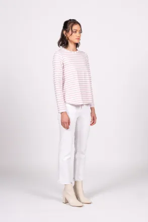 Emilia Top Long Sleeve - Violet Marle Stripe