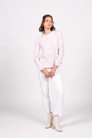 Emilia Top Long Sleeve - Violet Marle Stripe