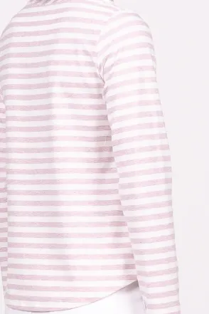 Emilia Top Long Sleeve - Violet Marle Stripe